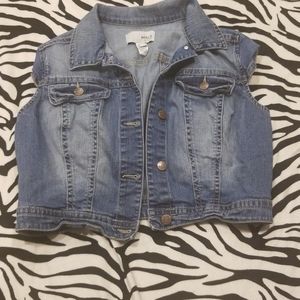 Crop jean vest